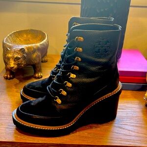 Tory Burch leather and suede boots size 9.5